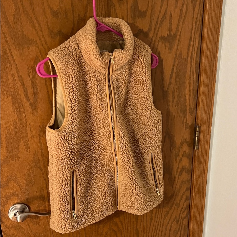 J. Crew Tan Sherpa Fleece Vest